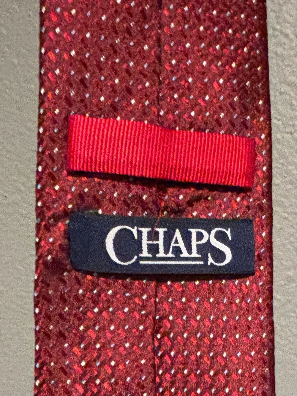 Chaps Sparkling Red with Blue & White Specks Tie